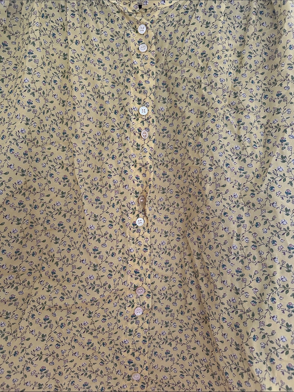 DOEN Light Yellow Floral Button-Up Blouse - Picture 7 of 8